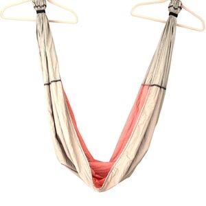 yoga sling swing  hammock YB Practice is Everything pink gray nylon 94" long